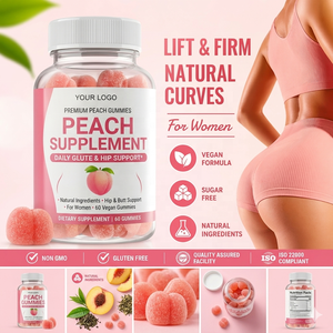 Gummies BBL saveur pêche Rainwood pour femmes, avec Yam sauvage, <span class=keywords><strong>BCAA</strong></span>, Maca et Collagène, pour le soutien du sommeil, étiquettes personnalisées - Product Image 1