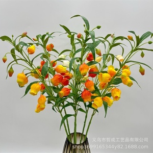Flores de Lirio Artificiales de Tela de Seda, Diseño Nuevo, Lirio Chino para Decoración Navideña, Bodas y Hogar - Product Image 4