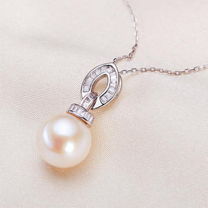 Collier pendentif en zircon blanc unique pour femmes, niche haut de gamme, argent S925, perle d'eau douce, chaîne de clavicule, platine - Product Image 4