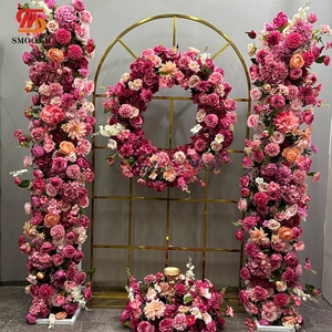 Guirlande de fleurs de mariage classique lisse, décoration de mariage rose, décoration de table 3D, fleurs artificielles - Product Image 1