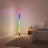 Lampu Lantai Sudut Modern RGBIC RGB Kontrol Aplikasi Sinkronisasi Musik WiFi Pencahayaan Ambient LED Tripod untuk Ruang Gaming