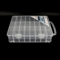 29628 Organisateur de fil double face avec clips amovibles Boîte de rangement pour couture et étui de rangement pour jouets aveugles Double niveaux