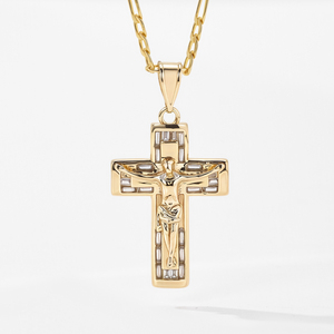 종교 목걸이 패션 쥬얼리 십자가 예수 펜던트 금도금 14k 종교 쥬얼리 목걸이 - Product Image 3
