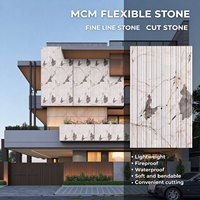 Carreaux de pierre souple MCM, carreaux de porcelaine, panneaux muraux en pierre souple et flexible MCM pour la décoration murale des bâtiments commerciaux