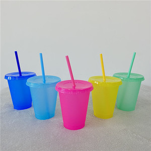 USA LGBT <strong>Pride</strong> 16oz 24oz glitter Reusable Frosted plastic ice cold Collection Pack Of 5 Reusable glitter Cups for cold water drinks - Product Image 1