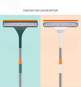 Kit de nettoyage de vitres rotatif grattoir en silicone à fibres ultrafines nettoyeur de vitres double face grattoir pour vitres de salle de bain - Product Image 1