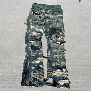 DiZNEW Men's Pants Style Street Style Denim Ripped Jeans Print Designer Jeans Patch Cotton Jeans For Men