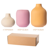 Vase en céramique transfrontalier en stock à pigment pur mat pour la décoration intérieure salon bureau hôtel-vase à fleurs d'art décoratif