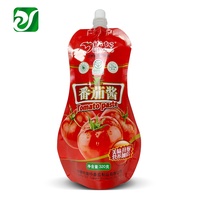 Emballage en plastique personnalisé de qualité alimentaire 200g 250g pour pâte de tomate Stand up bec pochette
