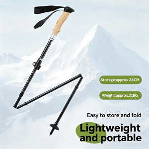 Bâtons <span class=keywords><strong>de</strong></span> randonnée modernes en fibre <span class=keywords><strong>de</strong></span> <span class=keywords><strong>carbone</strong></span> avec logo personnalisé, légers, réglables, pliables en 3 sections, vente en gros OEM - Product Image 4