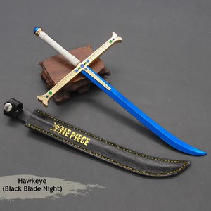 Espada Yoru <span class=keywords><strong>de</strong></span> una pieza <span class=keywords><strong>de</strong></span> 25cm, réplica <span class=keywords><strong>de</strong></span> aleación <span class=keywords><strong>de</strong></span> Zinc, hoja <span class=keywords><strong>de</strong></span> ébano <span class=keywords><strong>de</strong></span> guardia dorada, decoración <span class=keywords><strong>de</strong></span> escritorio coleccionable, accesorio <span class=keywords><strong>de</strong></span> Cosplay, mercancía <span class=keywords><strong>de</strong></span> Anime - Product Image 1