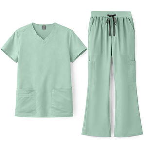 Uniformes de Salón de Belleza, Pantalones Acampanados, Uniformes de Enfermería de Dos Piezas para Mujer, Uniformes de Hospital Cómodos al por Mayor, Conjuntos de Uniformes para Enfermeras <span class=keywords><strong>y</strong></span> Doctoras - Product Image 2