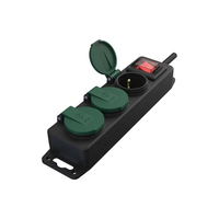 Multiprise extérieure IP44 3 prises avec interrupteur étanche et câble en caoutchouc H07RN-F de 1,5 m pour patio et lumières de Noël