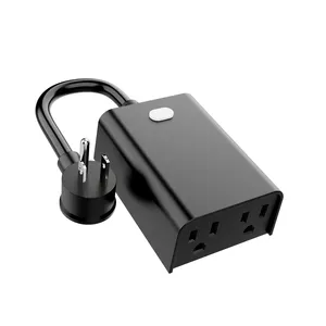 ETL FCC US Outdoor Smart Plug Smart Sockel 2 Steckdose IP65 wasserdicht Outdoor WLAN Smart Plug schwarzer WLAN-Steckdose 2 Kanal 125 V