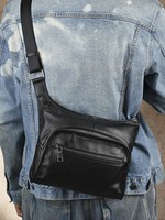Tas selempang kulit asli pria wanita, ransel kuno klasik kulit asli, kepribadian kulit lembut lapisan pertama Sederhana