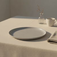 Services de table en céramique de luxe modernes |   Ensemble de 4 assiettes et bols gris |   Utilisation en hôtel et restaurant, compatible micro-ondes et four