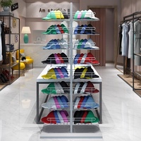 Hot Selling Mehr schicht ige Baseball kappe Display Rack Doppelseitige bodens tehende Display Racks für Kappen