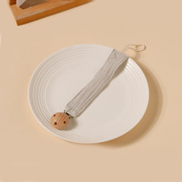 Attache-tétine en coton pour nouveau-né, tressée à la main, avec anneau de dentition en bois de hêtre, support de tétine, cadeaux de naissance, chaîne de tétine