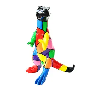 Fabrika modelleme hayvanlar bahçe heykel reçine hayvan dinozor fil aslan heykeli şeker boyama sahne