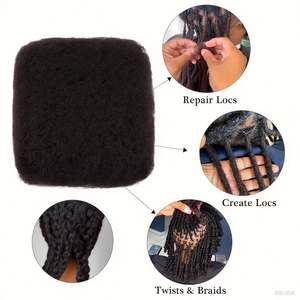 Extensions de cheveux humains 100% vierges brésiliennes afro bouclés crépus, cheveux vierges Remy en vrac, tresses pour femmes, dreadlocks pour la beauté - Product Image 4