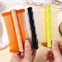 Peigne démêlant en plastique imitation bambou, best-seller en ligne, ultra-dense à dents fines, anti-pelliculaire, grattoir pour cuir chevelu, carte en papier transparente