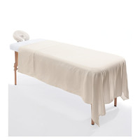 Sábana Plana de Masaje SPA Moderna, Tejida, Lavable, de Polialgodón 300 Hilos, 120*230cm, con Orificio Facial, Personalizable con Logotipo, Colorida