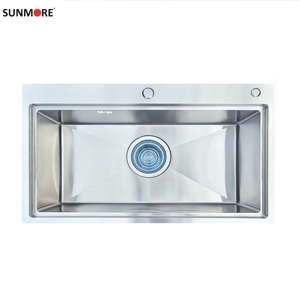 Handmade 304 Stainless Steel <b>Single</b> Bowl Kitchen Sink Counter Deep <b>Basin</b> Satin Finish 3 Years Warranty Faucet for Modern - Product Image 5