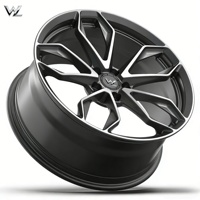 Jantes forgées légères 6061-T6 à 5 branches, profil profond, finition noire usinée, 17-22 pouces, 5x112 5x114.3, jantes de performance pour marché secondaire