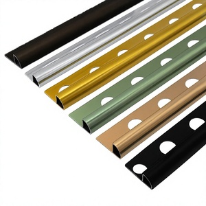 Perfil de Esquina Curvo de Aluminio Negro Moderno para Azulejos, Tiras Decorativas Extruidas, Impermeables, Fácil Instalación, Duraderas para Exteriores - Product Image 1