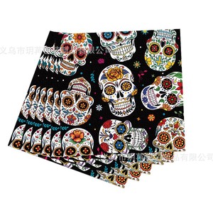 Fournitures de fête de remise des diplômes sur le thème du Jour des Morts mexicain : Assiettes <span class=keywords><strong>en</strong></span> <span class=keywords><strong>papier</strong></span> jetables, gobelets, serviettes, set de nappes - Product Image 5