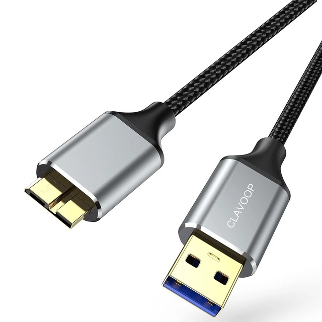 USB 3.0 Micro B Cable 1.5ft - 5Gbps High-Speed USB a to Micro B Hard Drive Cable