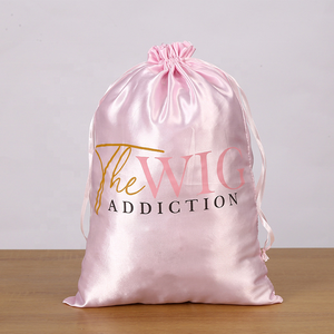 Özel toptan İpli saten kumaş giyim peruk çanta büzgülü torba çanta - Product Image 2
