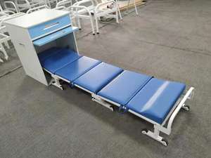 Mobilier d'hôpital en acier à côté du meuble avec coussin rétractable pliable <span class=keywords><strong>Lit</strong></span> d'escorte <span class=keywords><strong>lit</strong></span> pliant - Product Image 5