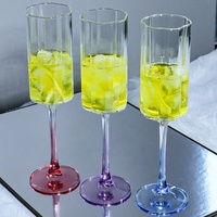 Verre à vin sur pied haut, coupe à champagne, gobelet, style européen, pour bar de fête, vaisselle créative, couleur personnalisée