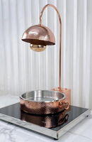 Lampe chauffante électrique Liyunda haut de gamme pour usage commercial, en acier inoxydable rose doré, avec support simple, 50-70°C
