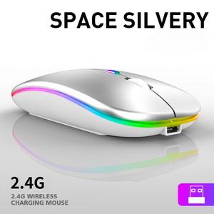 Chế độ kép RGB Backlit Chuột chơi game tuổi thọ pin dài Ergonomic im lặng bấm vào siêu mỏng thiết kế không dây USB cho Máy Tính Xách Tay PC - Product Image 4
