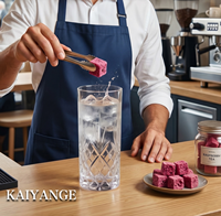 KAIYANGE 3g Enkelvoudige Donkerroze Lychee Fruitextract Vriesgedroogde Kubus Direct Oplosbare Energie Ondersteunende Thee Blok Kantoor Reizen