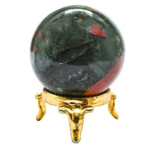 Sphère de pierre précieuse en hématite naturelle, boule de cristal polie, vert foncé, ornement décoratif minéral avec des reflets rouges pour table - Product Image 3