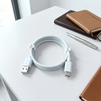 Câble de données USB-A vers Micro-B en silicone pour une charge rapide, compatible avec ordinateur et appareil photo