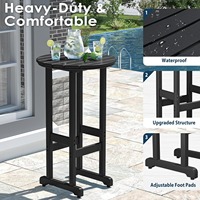 Table de bistrot haute de 40 pouces, moderne, légère, pliable, empilable, résistante aux UV, en HDPE, pour toutes les saisons, pour terrasse, bar, pub