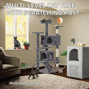 Torre de Madera de Lujo para Gatos con 4+ Niveles, Fácil Montaje, Poste para Rascarse y Rascador, Embalaje de Cartón Ecológico - Product Image 2
