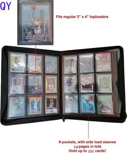 Q Y Customizable PU Leather Trading <b>Card</b> <b>Binder</b> Portable Toploader <b>Card</b> Album Collection Holder for Trading Photos - Product Image 6
