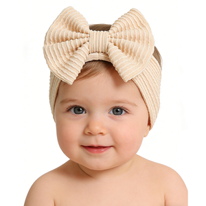 Bandeaux élastiques rayés faits main en tissu nylon pour bébés, accessoires de cheveux pour nouveau-nés, marque privée d'usine - Product Image 4