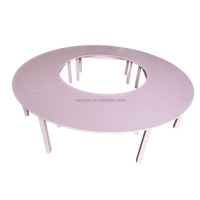 Ensemble de table pour enfants en forme de S rose moderne et portable, table ronde pour location événementielle