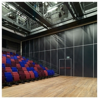 Cloison mobile d'auditorium avec cadre en aluminium, panneau en MDF, tissu, bois, plaque de plâtre pour séparateur sans rail ignifuge