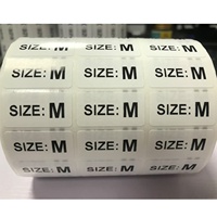 Rouleau d'étiquettes autocollantes personnalisées pour vêtements, tailles S M L XL, 5000 PCS/rouleau, étiquettes de taille pour vêtements, étiquettes numérotées pour vêtements