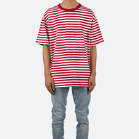 DiZNEW Vente en gros T-shirt en vrac grande taille confortable à rayures graphiques et contrastées de couleur 100% coton Design personnalisé T-shirts pour hommes