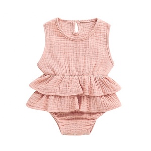 Venta al por mayor, <span class=keywords><strong>precio</strong></span> de fábrica, Seersucker estilo bebé niños ropa de verano recién nacido ropa de bebé mono ropa de bebé - Product Image 3