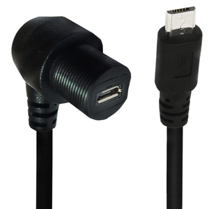 <span class=keywords><strong>Cable</strong></span> Coaxial <span class=keywords><strong>Micro</strong></span> <span class=keywords><strong>USB</strong></span> Hembra a Macho de 90 Grados, para Montaje en Panel, Resistente al Agua, para Automoción - Product Image 3