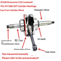 Ensemble bielle et vilebrequin pour moteur horizontal 100CC C110, compatible avec les pièces de rechange de motos Zongshen, Lifan, Loncin, Dayang